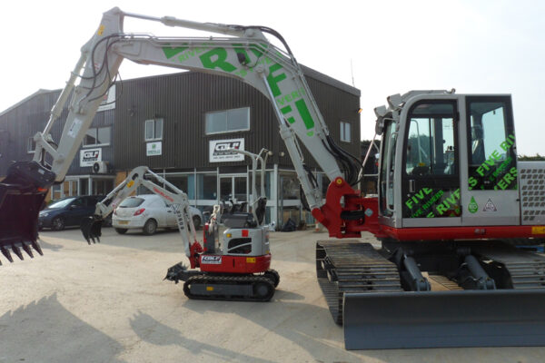 two Takeuchi diggers parked up in front of CBL Southampton building