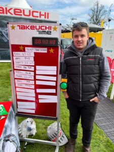 operator stood next to takeuchi time leaderboard