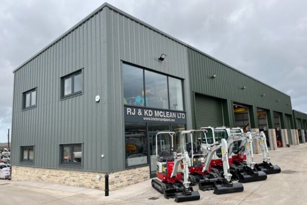 mcLeans depot with takeuchi diggers outside