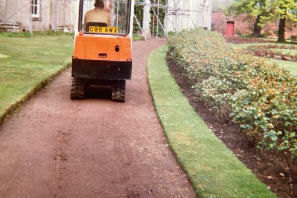 back of orange digger