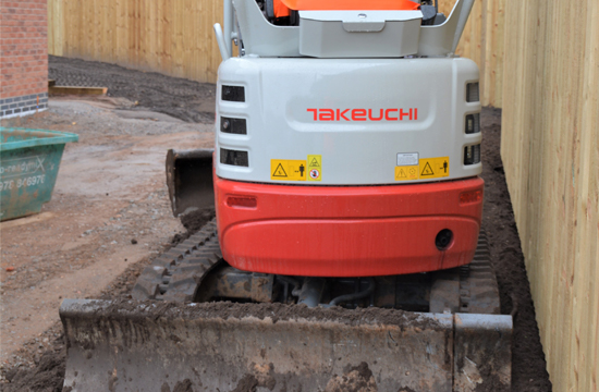 TB217 Compact Excavator showing robust back