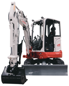takeuchi excavator digger with boom in