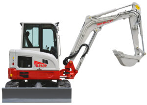 takeuchi tb350r excavator digger with side on view