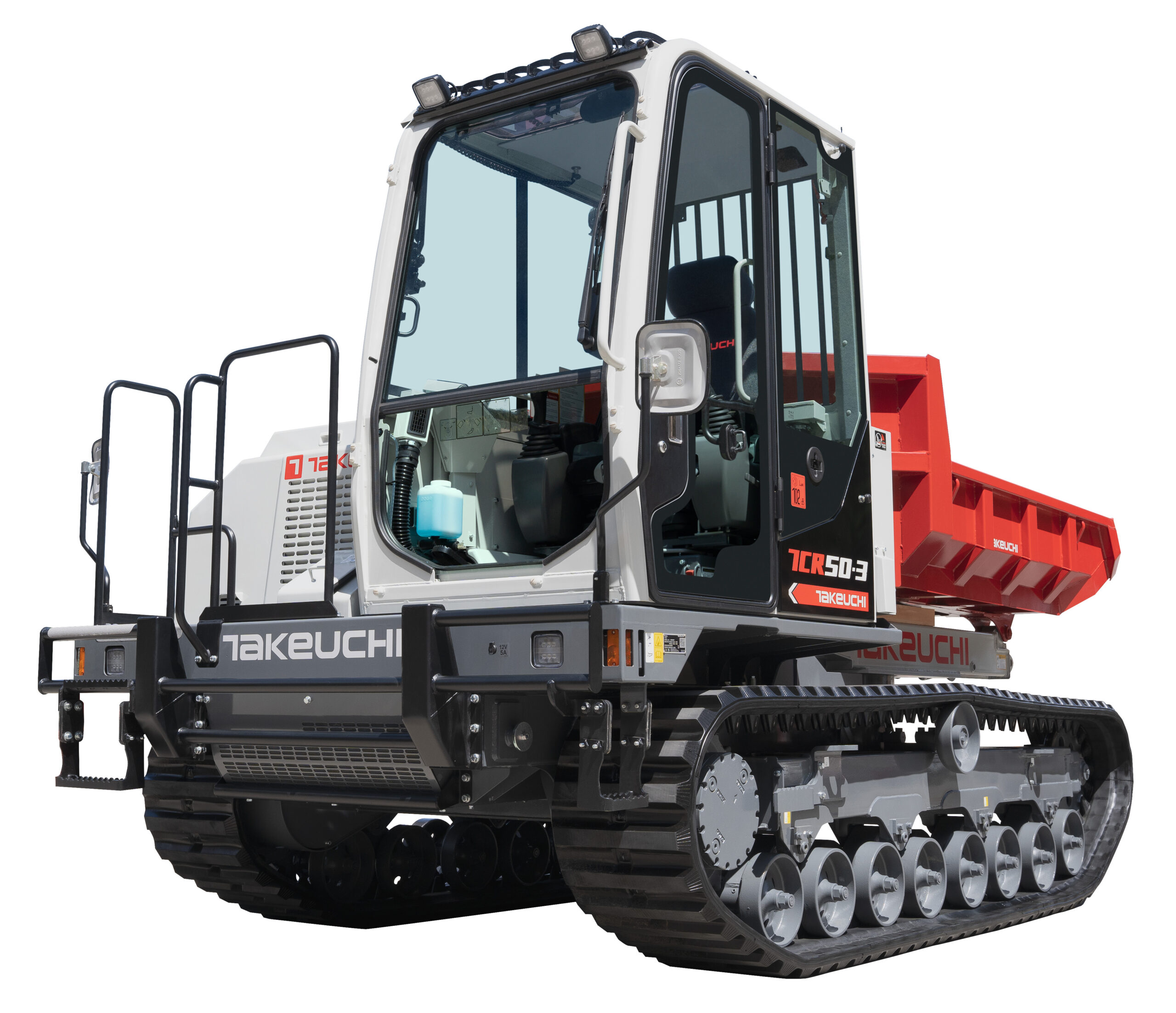 takeuchi tcr50-3 tracked crawler dumper red bucket with big cabin