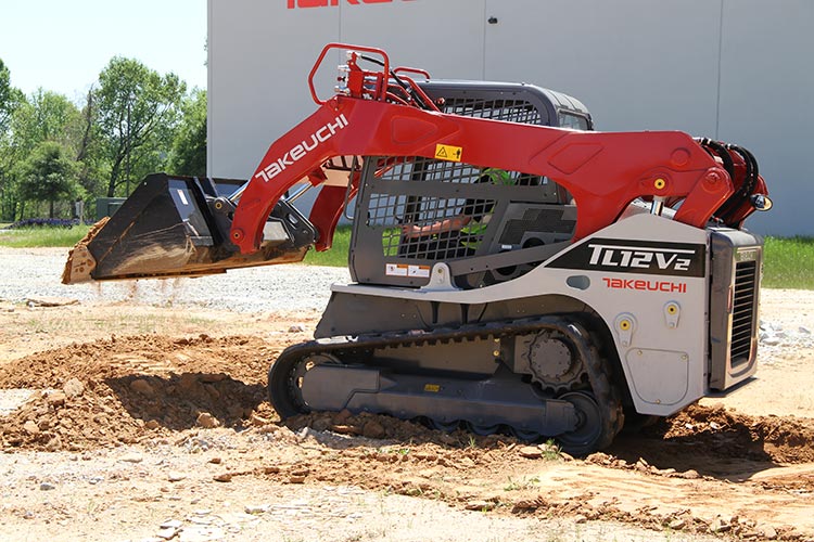 side view of tracked loader