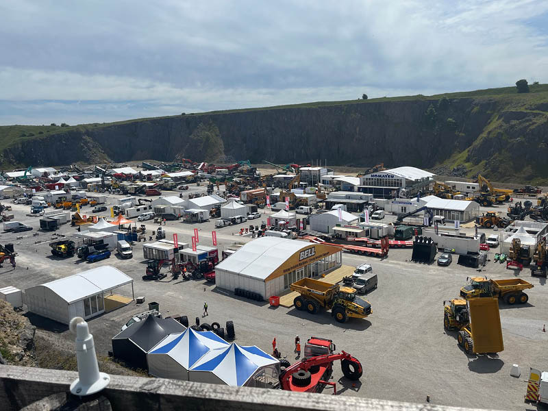 hillhead exhibition lots of exhibition stands in the middle of a quarry