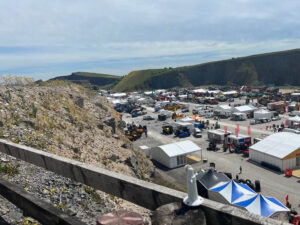 left side of hillhead quarry with lots of diggers exhibiting
