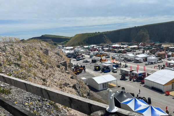 left side of hillhead quarry with lots of diggers exhibiting