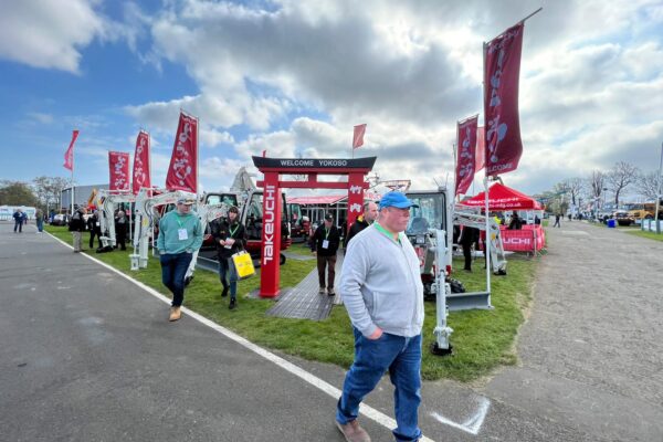 takeuchi stand at scotplant 2022 with sky behind
