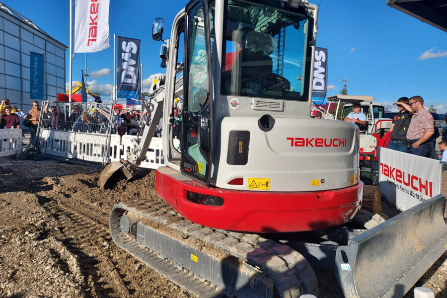 takeuchi at bauma 2022 operating in workzone