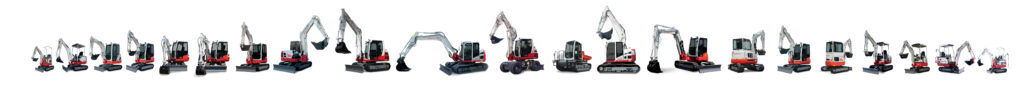 Takeuchi record breaking line up of excavators and diggers
