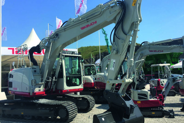 large takeuchi digger parked in quarry hillhead exhibition